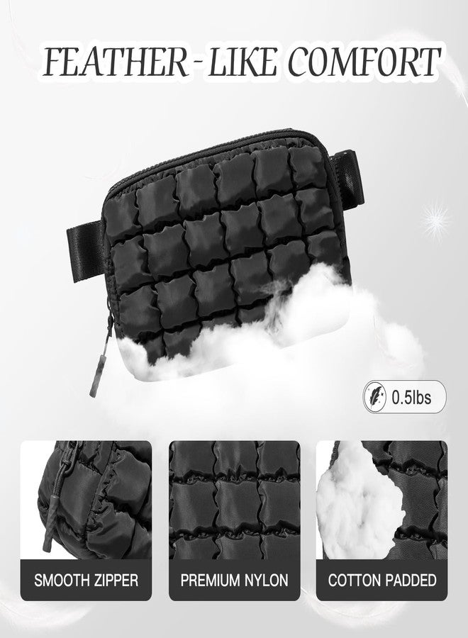 Gitus Trending Gifts for Women Puffer Crossbody Bags for Women Belt Bag Fanny Pack with Adjustable Straps Lightweight Quilted Puffy Bag Woman Gifts (Black) - Image 4